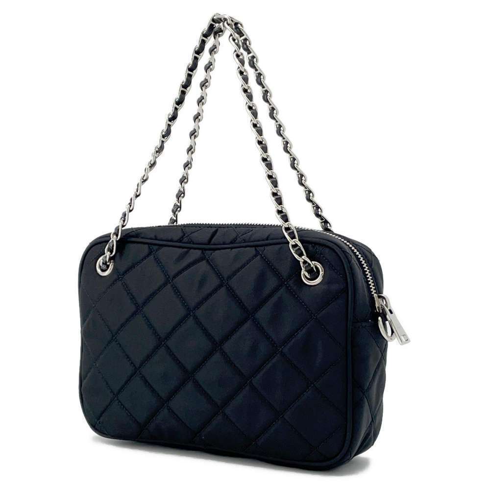 Prada handbag quilted black chain shoulder bag - Picture 2 of 12